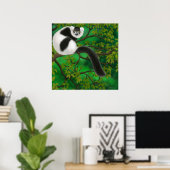 Poster met witte ruffed Lemur (Thuiskantoor)