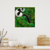 Poster met witte ruffed Lemur (Keuken)