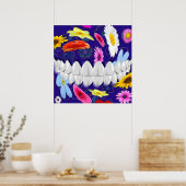 Poster met witte tanden tandvlekventiel (Keuken)