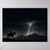 Poster met woestijnonweer - Blikseminslag (Voorkant)