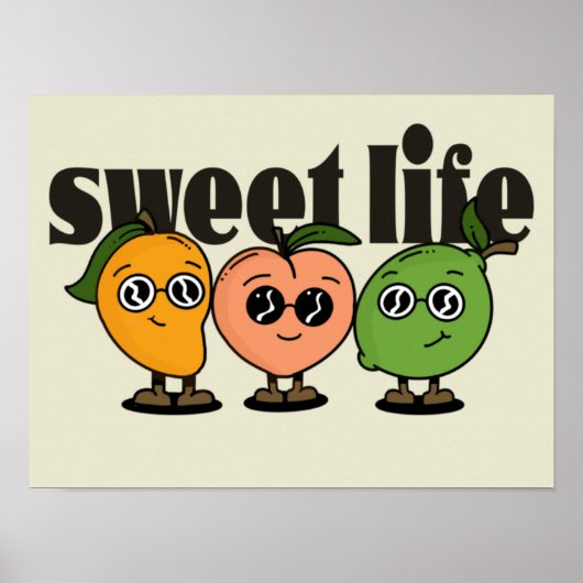 Poster met zoet leven (Voorkant)
