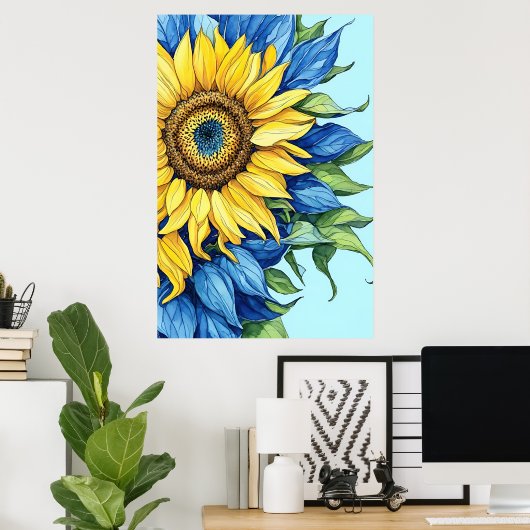 Poster met zonnebloempitten (Thuiskantoor)