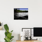 Poster met zwart zandstrand (Thuiskantoor)