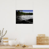 Poster met zwart zandstrand (Keuken)