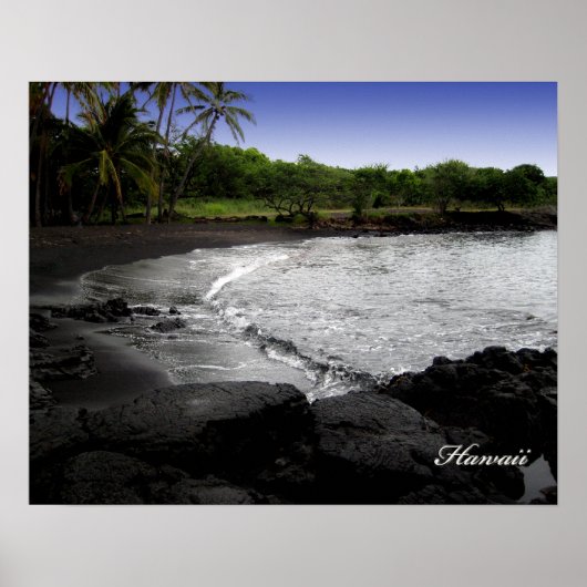 Poster met zwart zandstrand (Voorkant)