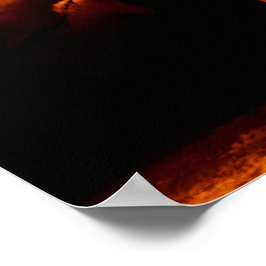 Poster met zwarte en goudpaarden (Hoek)