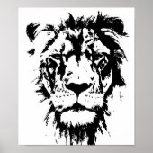 Poster met zwarte en witte afdruk Leo (Voorkant)