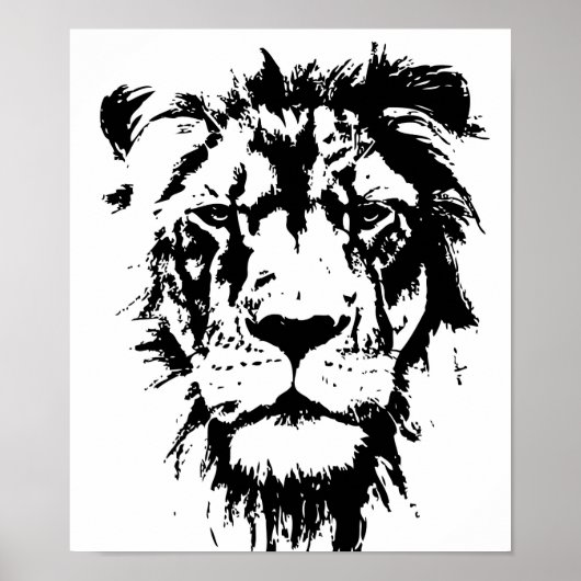 Poster met zwarte en witte afdruk Leo (Voorkant)
