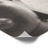 Poster met zwarte en witte boeddha-gezicht (Hoek)