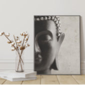 Poster met zwarte en witte boeddha-gezicht