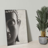 Poster met zwarte en witte boeddha-gezicht
