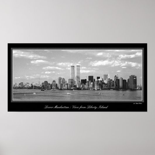 Poster met zwarte en witte tweekleppige towers (Voorkant)