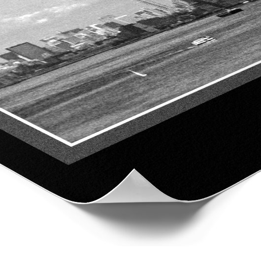 Poster met zwarte en witte tweekleppige towers (Hoek)