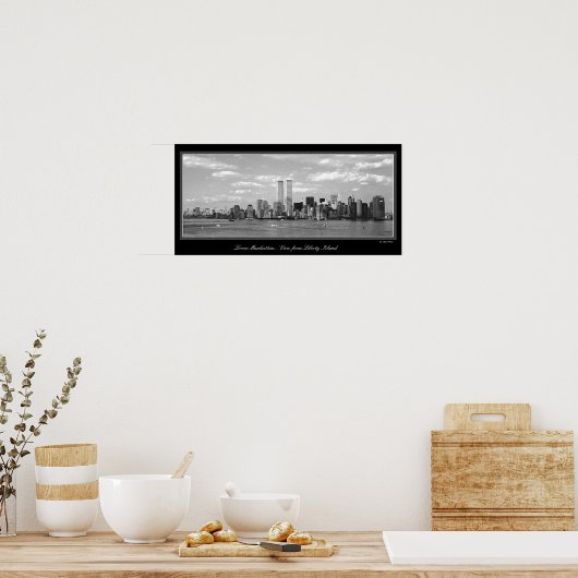 Poster met zwarte en witte tweekleppige towers (Keuken)