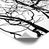 Poster met zwarte en witte zonnebomen (Hoek)