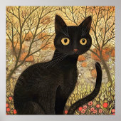 Poster met zwarte kat (Voorkant)