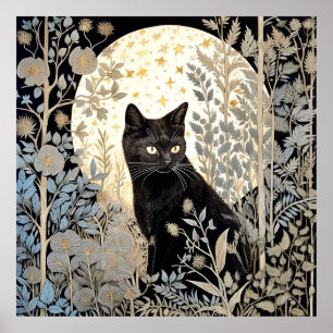 Poster met zwarte kat