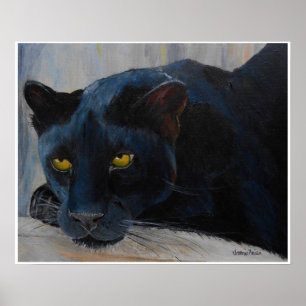 Poster met zwarte kat