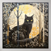 Poster met zwarte kat (Voorkant)