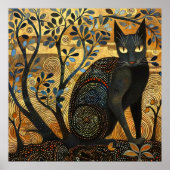 Poster met zwarte kat (Voorkant)