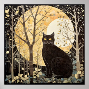 Poster met zwarte kat