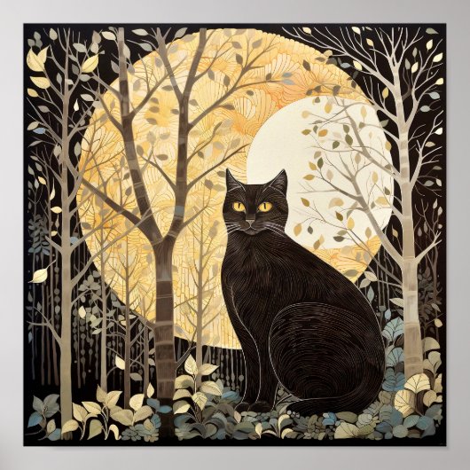 Poster met zwarte kat (Voorkant)