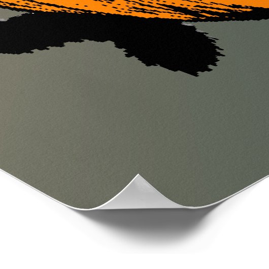 Poster met zwarte kattenpompoen (Hoek)