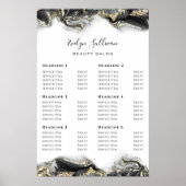 Poster met zwarte marmerontwerp prijslijst (Voorkant)