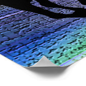 Poster met zwarte ronddraaiende paarden (Hoek)