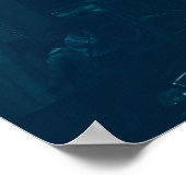Poster - Metropolis City Skyline Blue Monochrome (Hoek)