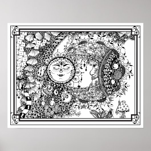 Poster "Mevrouw Dee's Moondance" kleuren (Voorkant)