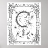 Poster "Mevrouw Dee's vliegen naar de maan kunst"  (Voorkant)