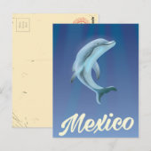 Poster Mexico Dolphin Travel Briefkaart (Voorkant / Achterkant)