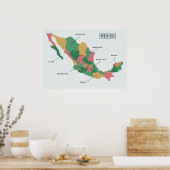 Poster Mexico Map (Keuken)