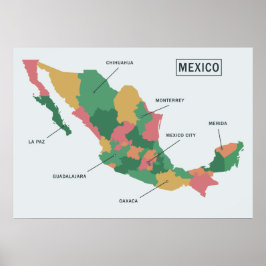 Poster Mexico Map