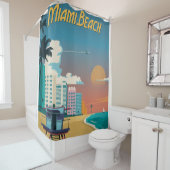 Poster Miami Beach Douchegordijn (In situ)