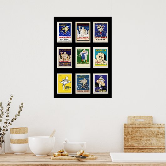 Poster Michelin Bibendum , Briefkaarten Vers 2 (Keuken)