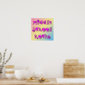 Poster Middenschool Rocks harten Flowers (Keuken)