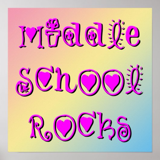 Poster Middenschool Rocks harten Flowers (Voorkant)