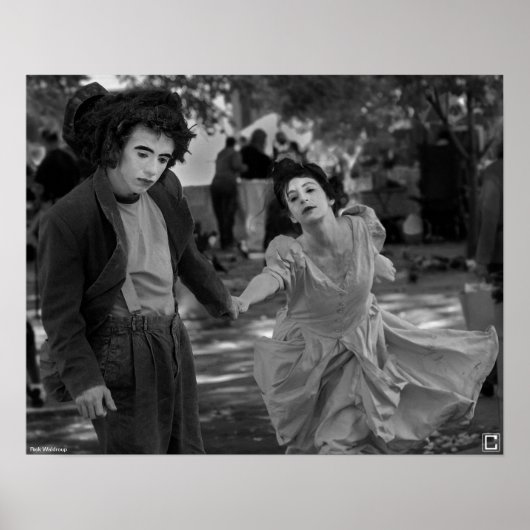 poster "Mimes in the Plaza" van Rick Waldroup (Voorkant)