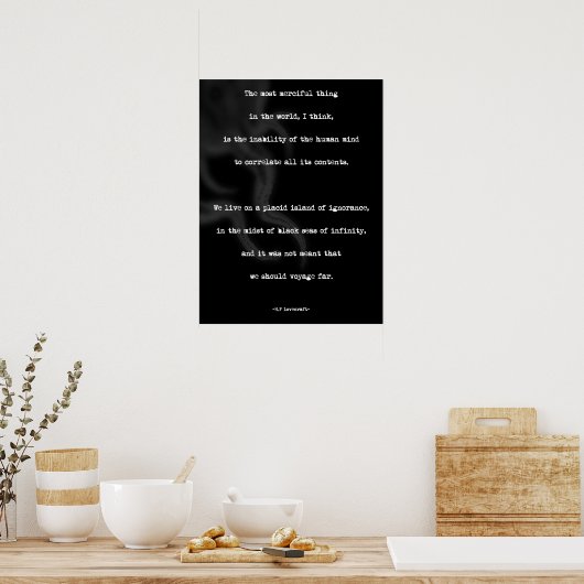 POSTER Minimalistisch prijsopgave HP Lovecraft (Keuken)