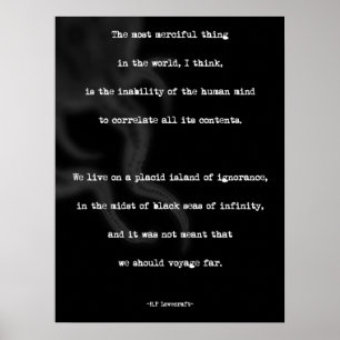 POSTER Minimalistisch prijsopgave HP Lovecraft
