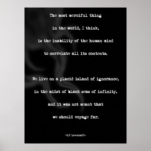 POSTER Minimalistisch prijsopgave HP Lovecraft (Voorkant)