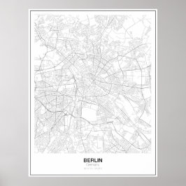 Poster Minimalistische kaart Berlijn, Duitsland (s