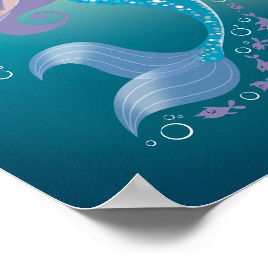 Poster Mode Illustratie Zee Zeemeermin (Hoek)