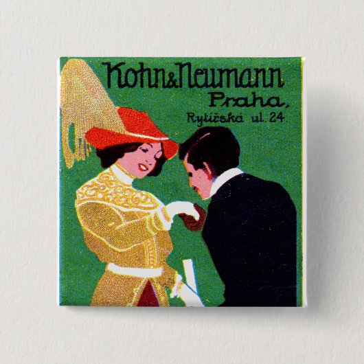 poster Mode Praag 1905 Vierkante Button 5,1 Cm (Voorkant)