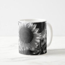 Poster - Monochrome Zonnebloemen Koffiemok