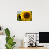 Poster - Mooie Gele Zonnebloem Close-up (Thuiskantoor)