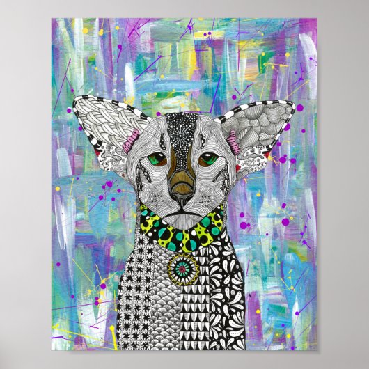 Poster mooie Oriental Shorthair Cat (Voorkant)