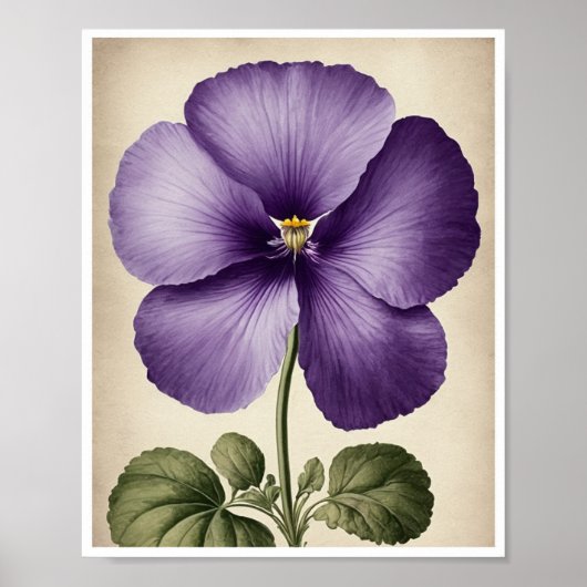 Poster Mooie Violet Bloemenmuur Art Wall Decor (Voorkant)